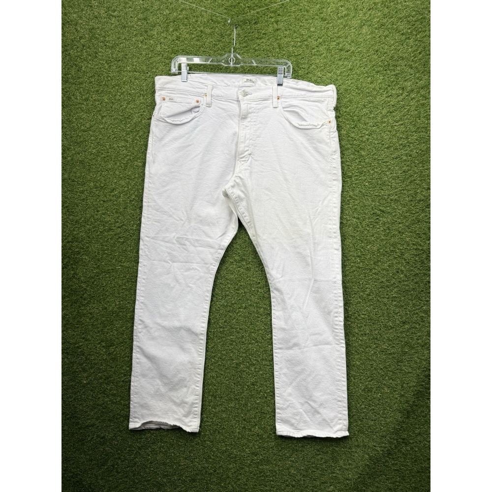 Polo Ralph Lauren Jeans Mens 40x30 White Varick Slim Straight Denim Casual